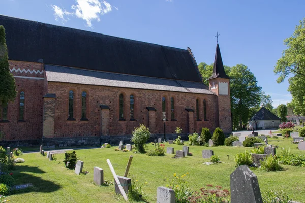 Sweden Sigtuna May 2019 View Medieval Graveyard Saint Mary Church — Stock Photo, Image