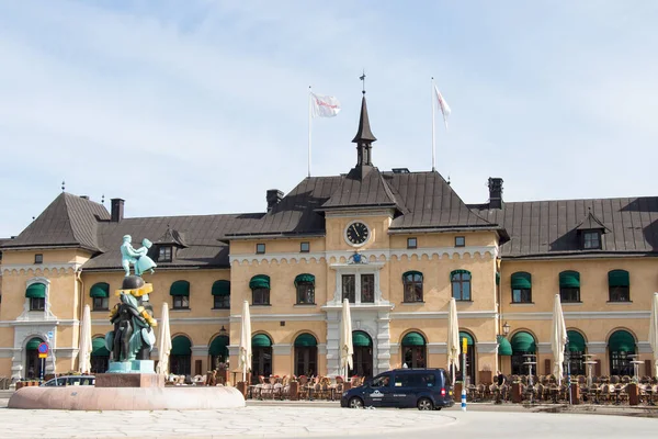 Suecia Uppsala Abril 2019 Vista Frontal Del Antiguo Edificio Estación — Foto de Stock