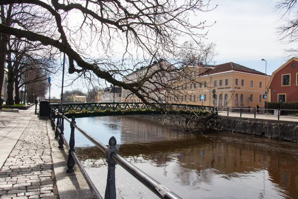 Suecia Uppsala Abril 2019 Vista Puente Sobre Canal Abril 2019 — Foto de Stock