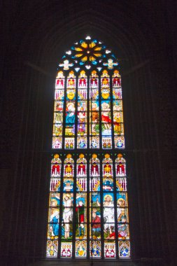 İsveç, Uppsala - 19 Nisan 2019: Uppsala Katedrali 'nin iç manzarası 19 Nisan 2019 tarihinde İsveç' in Uppsala kentinde.