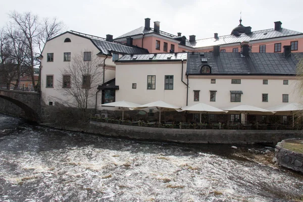 Zweden Uppsala April 2019 Uitzicht Het Restaurant Aan Fast Stream — Stockfoto