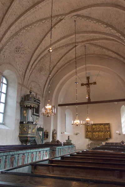 Szwecja Uppsala Kwietnia 2019 Widok Wnętrze Kościoła Gamla Uppsala Kwietnia — Zdjęcie stockowe