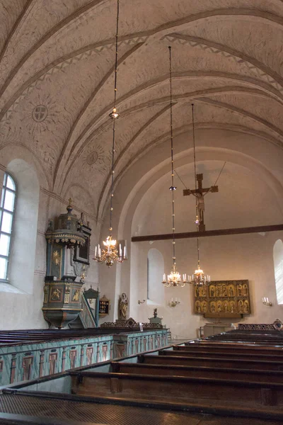 Sverige Uppsala April 2019 Indvendig Udsigt Til Gamla Uppsala Kirke - Stock-foto