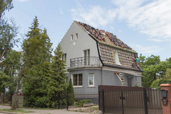 Kaliningrad Russland Juli 2019 Außenansicht Eines Wohnhauses Der Nähe Des — Stockfoto