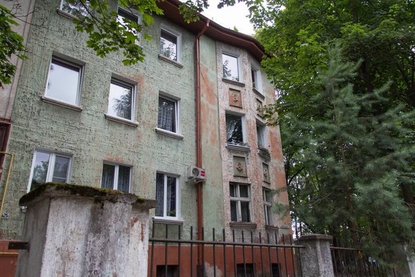 Kaliningrado Rusia Julio 2019 Vista Exterior Antiguo Edificio Residencial Distrito — Foto de Stock