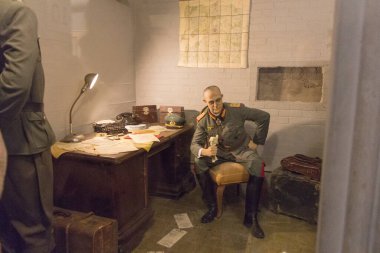 Kaliningrad, Russia - August 01 2019: the view the exposition inside the Bunker Museum on August 01 2019 in Kaliningrad, Russia.