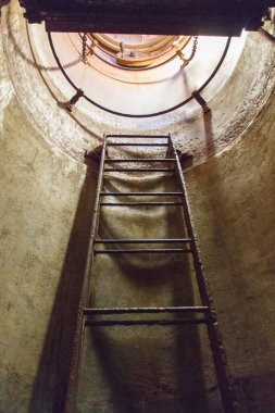 Kaliningrad, Russia - August 02 2019: interior view of fort Donhoff, ladder to view point on August 02 2019 in Kaliningrad, Russia.