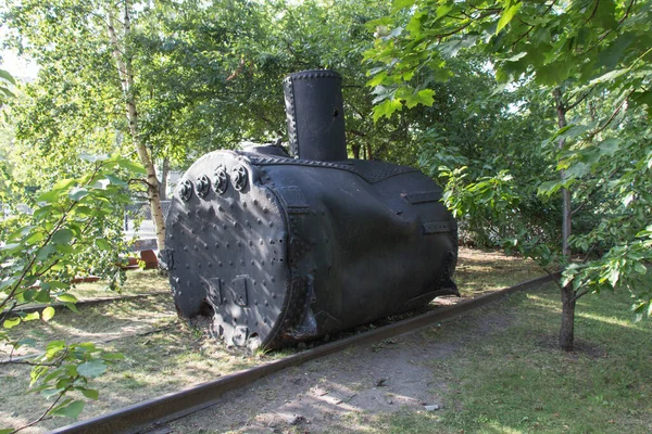 Kaliningrad Rosja Sierpnia 2019 Widok Starego Kotła Parowozowego Pobliżu Muzeum — Zdjęcie stockowe