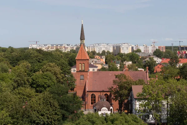 ゼレノグラツク ロシア 2019年8月7日 ロシアのゼレノグラツクで8月7日に給水塔からの都市の空中ビュー — ストック写真