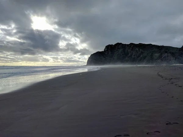 Karekare Spiaggia Una Spiaggia Sabbia Nera West Coast Auckland Nuova — Foto Stock