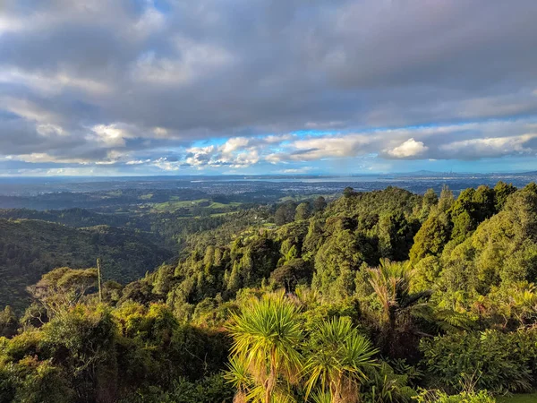 Pohled Panoramatický Výhled Město Auckland Ostrov Rangitoto Pozadí Nový Zéland — Stock fotografie