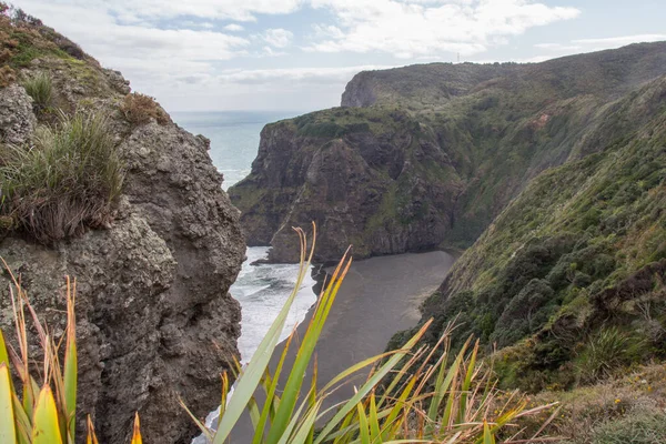 Вид Повітря Пляж Мерсер Бей Нова Зеландія — стокове фото