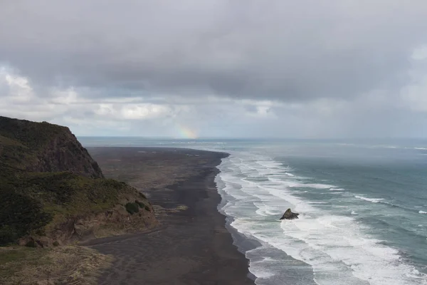 Veduta Aerea Piccolo Affioramento Roccioso Mercer Bay Costa Occidentale Nuova — Foto Stock