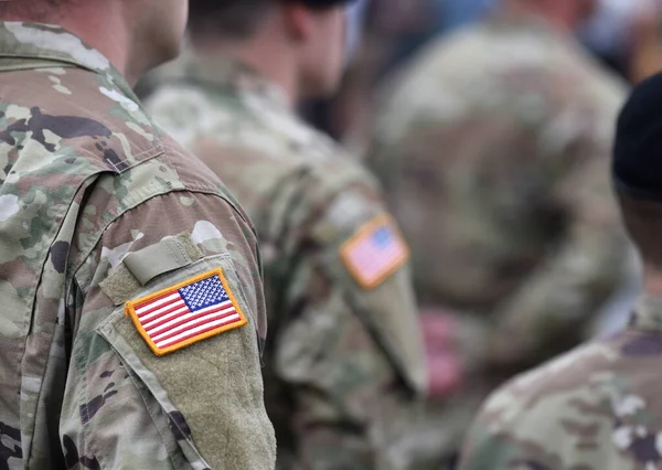 Dia Dos Veteranos Soldados Americanos Exército Dos Eua Patch Flag — Fotografia de Stock