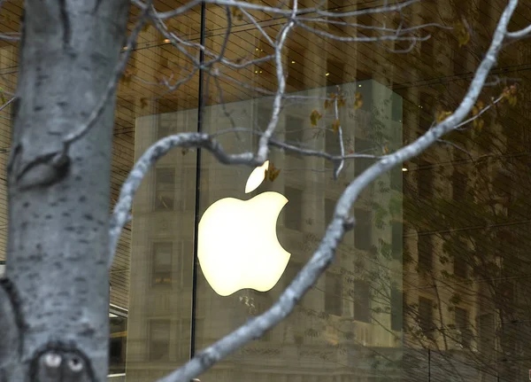 Chicago Eua Junho 2018 Logotipo Apple Loja Apple Michigan Avenue — Fotografia de Stock