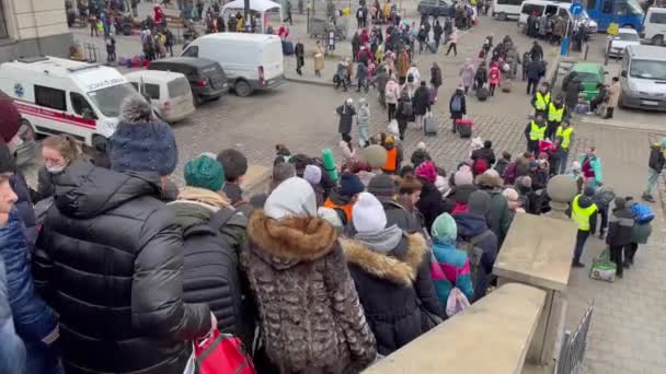 Lviv Ukrayna Mart 2022 Batı Ukrayna Nın Lviv Kentindeki Tren — Stok video