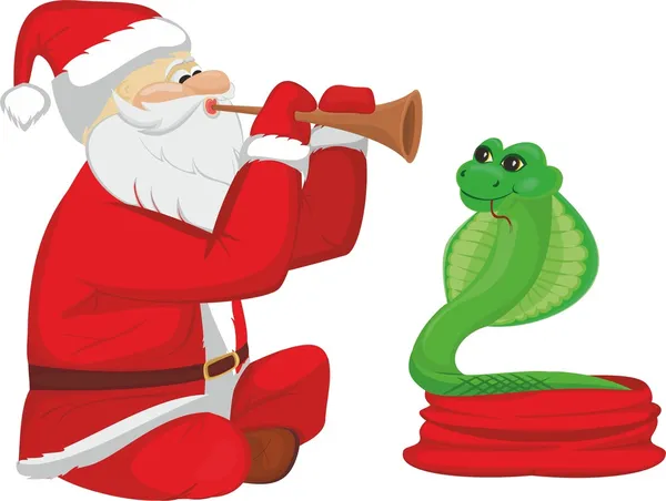 Fakir Père Noël et serpent — Image vectorielle
