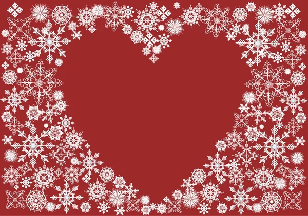 Серце зі сніжинками — стоковий вектор