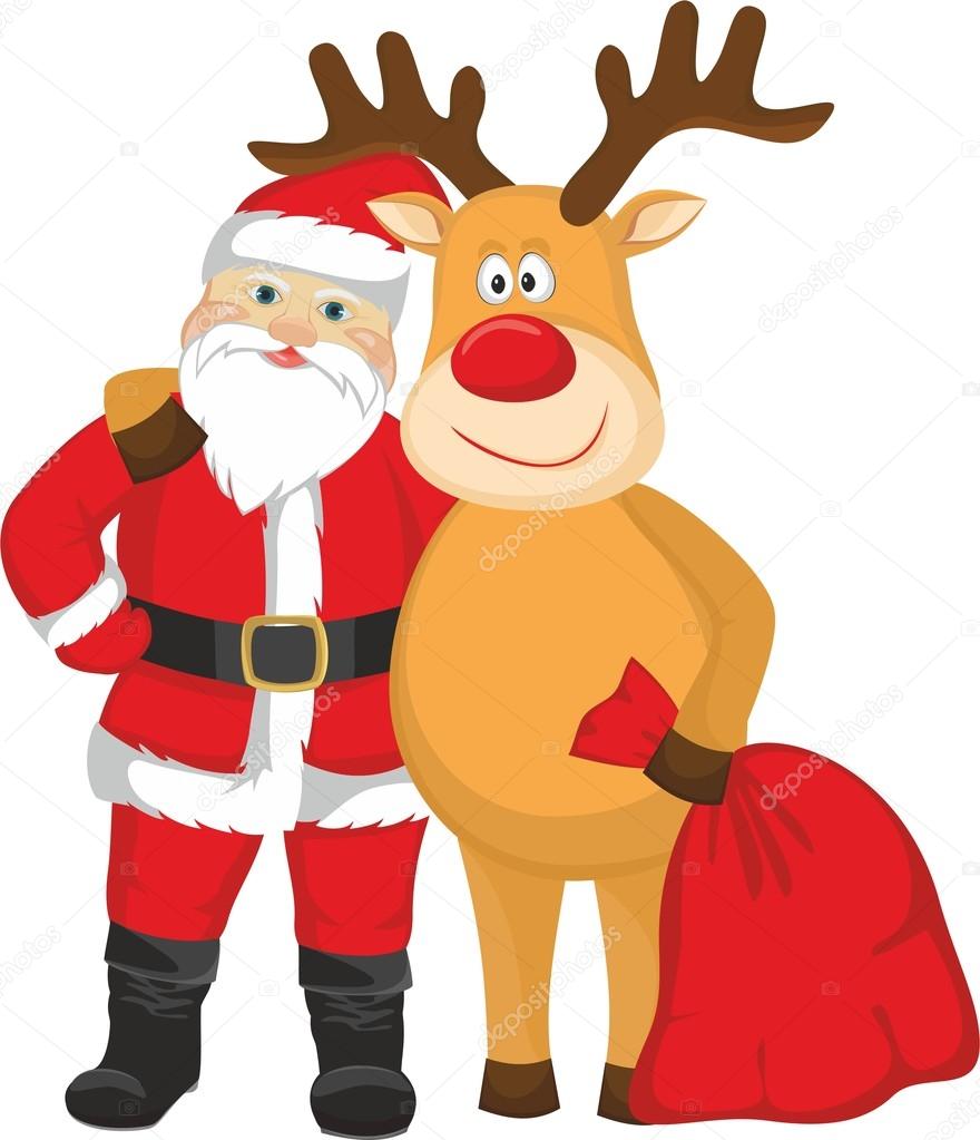 Santa Claus and deer