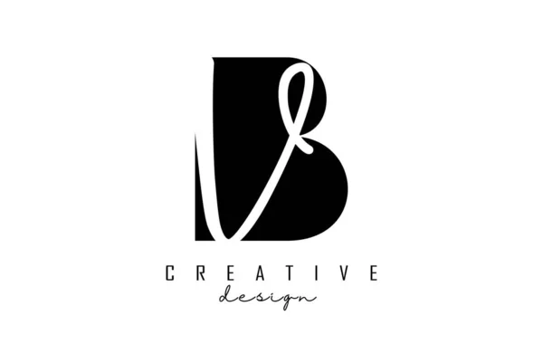 Brieven Logo Met Een Minimalistisch Design Letters Met Geometrische Handgeschreven — Stockvector