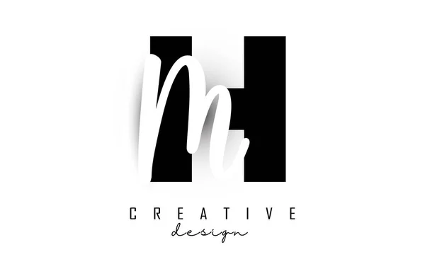 Letras Logo Con Diseño Minimalista Letras Mcon Tipografía Geométrica Manuscrita — Vector de stock
