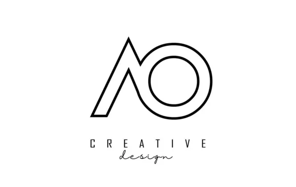 Outline Letters Logo Minimalist Design Geometric Letter Logo — Stock Vector
