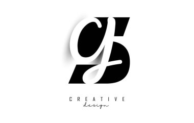 Minimalist dizaynlı SG logosu. Geometrik ve el yazısıyla yazılmış S ve G harfleri.