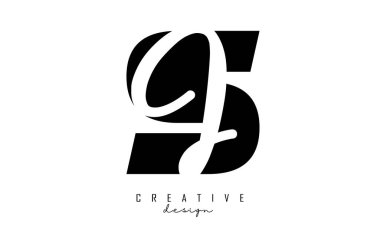 Minimalist dizaynlı SJ logosu. Geometrik ve el yazısıyla yazılmış S ve J harfleri.