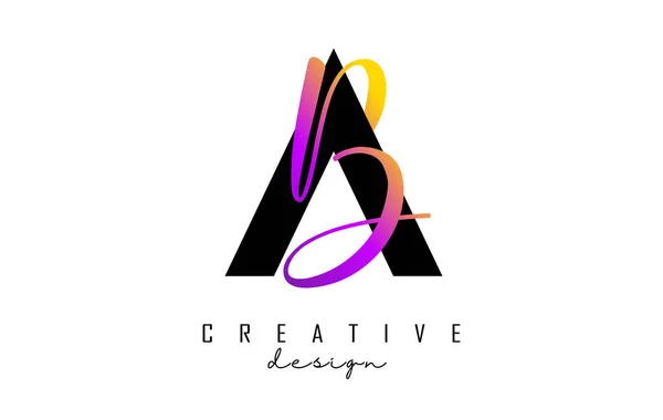 Letras Logo Con Diseño Dos Colores Letras Con Tipografía Geométrica — Vector de stock