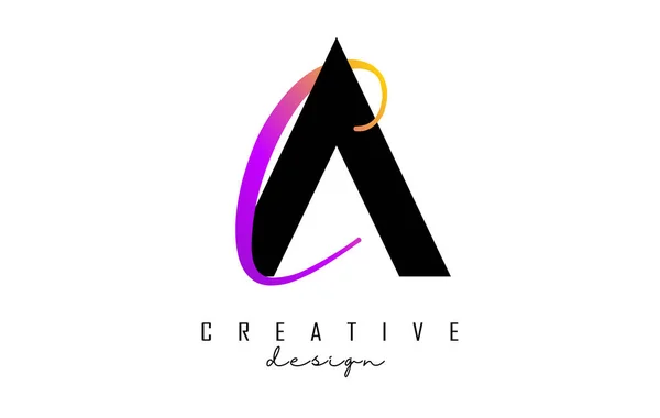 Písmena Logo Dvěma Barvami Designu Písmena Geometrickou Ručně Psanou Typografií — Stockový vektor
