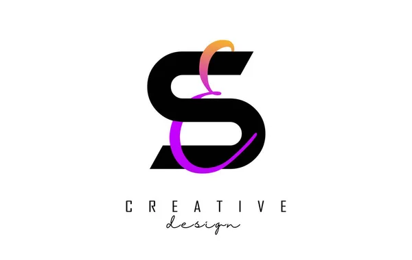 Buchstaben Logo Mit Zweifarbigem Design Buchstaben Und Mit Geometrischer Und — Stockvektor
