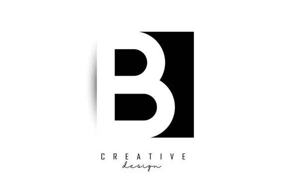Cartas Logo Com Design Espaço Negativo Preto Branco Letras Com — Vetor de Stock