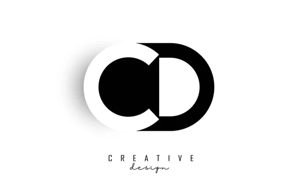 Літери Логотип Чорно Білим Негативним Дизайном Простору Літери Геометричною Типографією — стоковий вектор