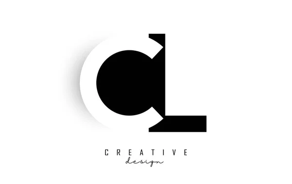 Letras Logo Con Diseño Espacio Negativo Blanco Negro Letras Con — Vector de stock