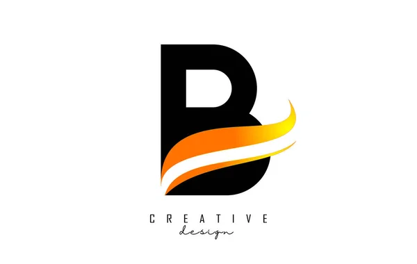 Letter Logo Gradient Orange Swoosh Letter Abstrat Geometric Elements — Image vectorielle