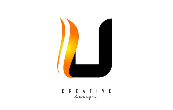 Letter Logo Gradient Orange Swoosh Letter Abstract Geometric Elements Creative — Image vectorielle