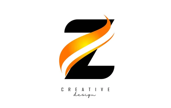 Letter Logo Gradient Orange Swoosh Letter Abstract Geometric Elements Creative — Image vectorielle