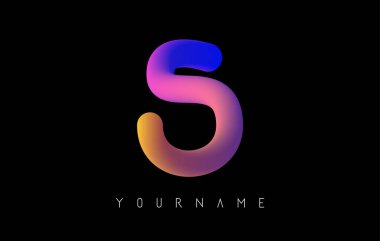 Gökkuşağı gradyan üç boyutlu S harfi logosu. Canlı gradyan şekilli yaratıcı vektör çizimi.