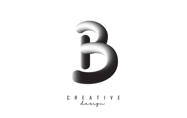 Letter Logo Grey Gradient Effect Creative Vector Illustration Twisted Shape — Stockový vektor