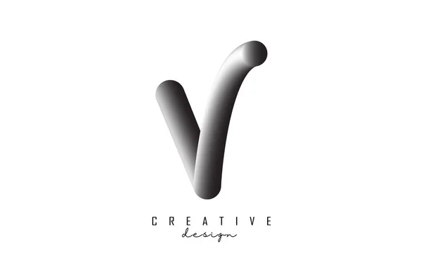 Letter Logo Grey Gradient Effect Creative Vector Illustration Twisted Shape —  Vetores de Stock