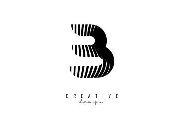Letter Logo Black Twisted Lines Creative Vector Illustration Zebra Finger — Stockový vektor