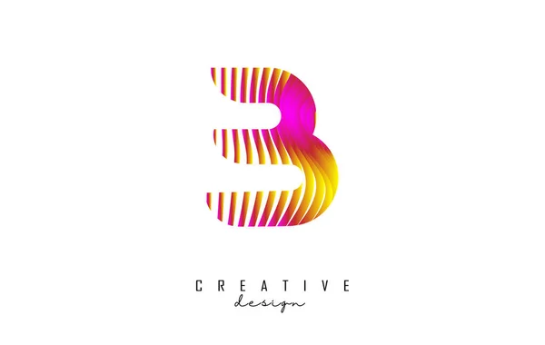 Logotipo Letra Con Líneas Retorcidas Colores Vibrantes Ilustración Vectorial Creativa — Vector de stock