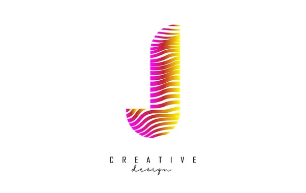 Letter Logo Vibrant Colourful Twisted Lines Creative Vector Illustration Zebra —  Vetores de Stock