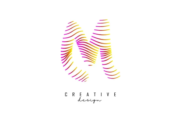 Letter Logo Vibrant Colourful Twisted Lines Creative Vector Illustration Zebra — Stockvektor