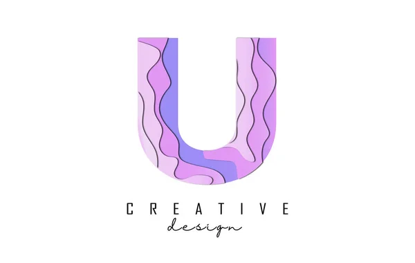 Lettre Logo Avec Pop Art Effet Coupe Papier Illustration Vectorielle — Image vectorielle