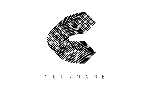 Carta Logotipo Com Bloco Quadrado Linhas Ilustração Vetorial Geométrica —  Vetores de Stock