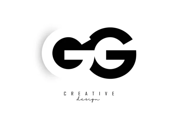 Letras Logo Con Diseño Espacio Negativo Carta Con Tipografía Geométrica — Vector de stock