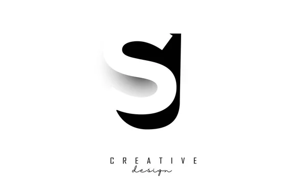 Letras Logotipo Con Diseño Espacio Negativo Sombra Carta Con Tipografía — Vector de stock