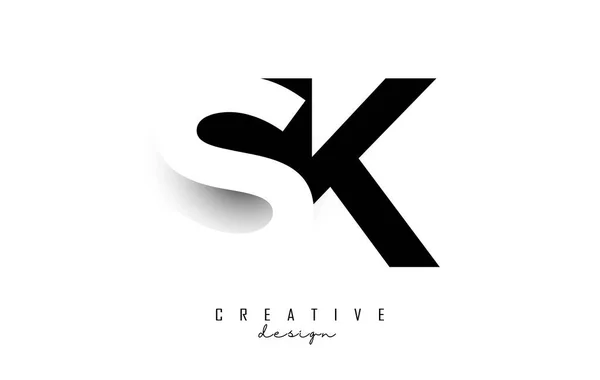 Letters Logo Con Diseño Espacio Negativo Sombra Carta Con Tipografía — Vector de stock