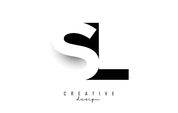 Lettres Logo Avec Design Espace Négatif Ombre Lettre Avec Typographie — Image vectorielle